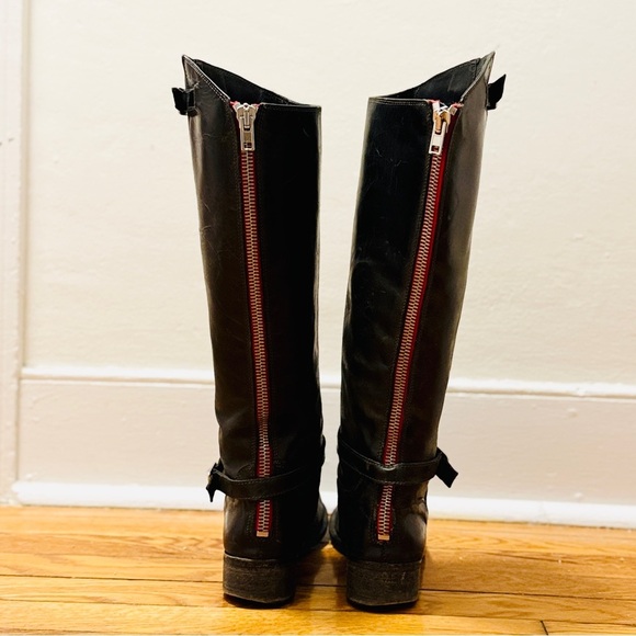 CHARLES DAVID Vintage Riding Boot. Black. Red Zip. The Rowdy. Women’s Size 9. - Picture 8 of 16